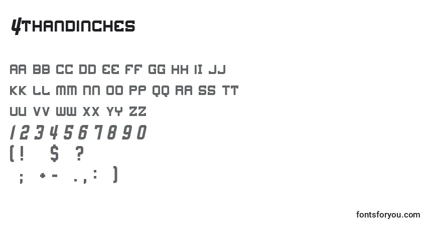 Шрифт 4thAndInches – алфавит, цифры, специальные символы