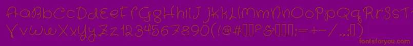 Sun-Schriftart – Braune Schriften auf violettem Hintergrund