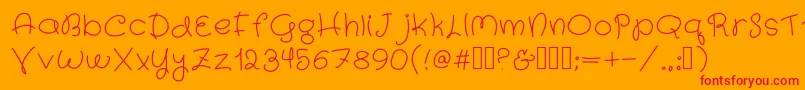 フォントSun – オレンジの背景に赤い文字