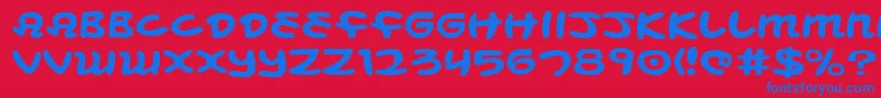 MagicBeansExpanded Font – Blue Fonts on Red Background