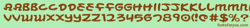 MagicBeansExpanded Font – Brown Fonts on Green Background