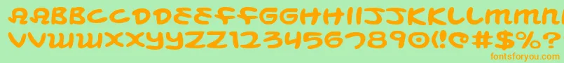 MagicBeansExpanded Font – Orange Fonts on Green Background