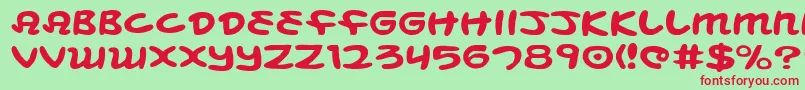 MagicBeansExpanded Font – Red Fonts on Green Background