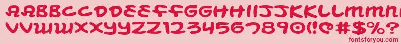 MagicBeansExpanded Font – Red Fonts on Pink Background