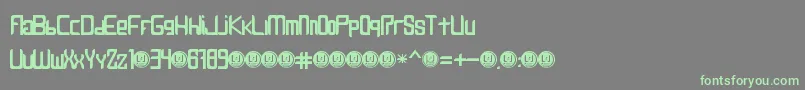 LevenRegular-Schriftart – Grüne Schriften auf grauem Hintergrund