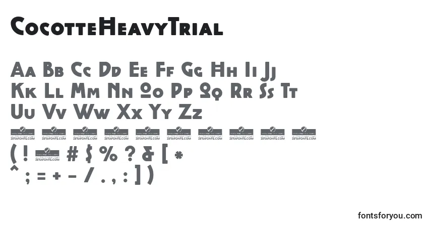 Czcionka CocotteHeavyTrial – alfabet, cyfry, specjalne znaki