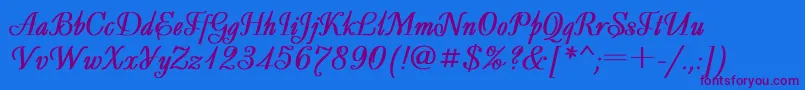 Decor3 Font – Purple Fonts on Blue Background
