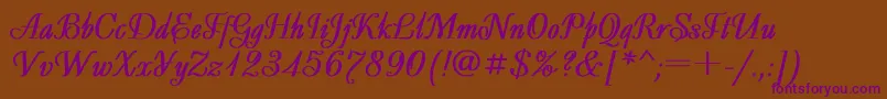 Decor3 Font – Purple Fonts on Brown Background