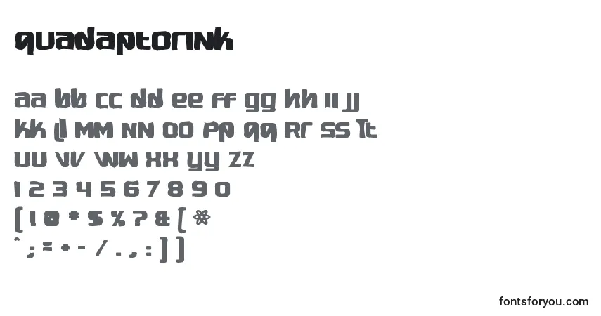 Czcionka Quadaptorink – alfabet, cyfry, specjalne znaki