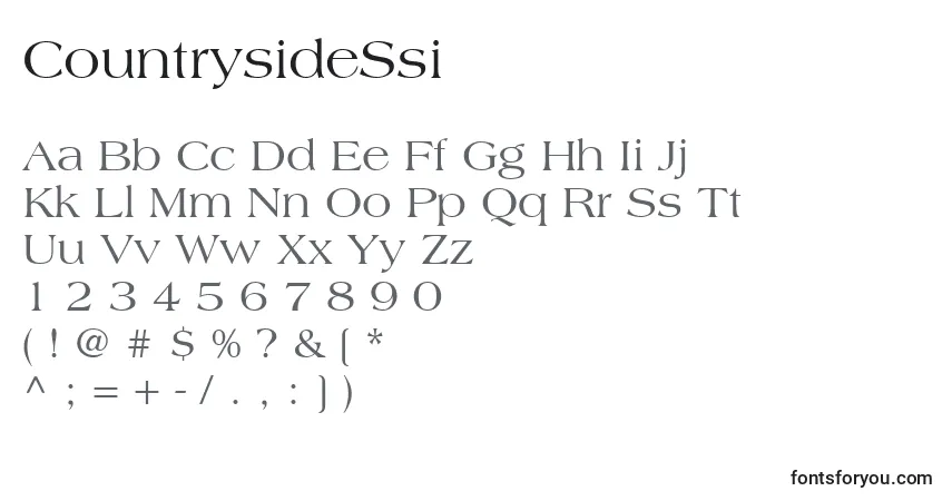 A fonte CountrysideSsi – alfabeto, números, caracteres especiais