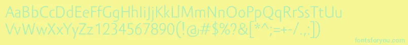 Police AmorSansPro – polices vertes sur fond jaune