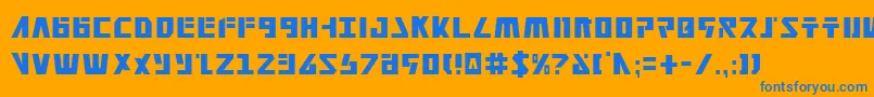 Czcionka FalconheadCondensed – niebieskie czcionki na pomarańczowym tle