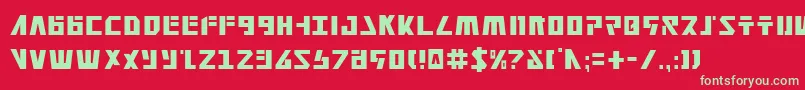 FalconheadCondensed-fontti – vihreät fontit punaisella taustalla