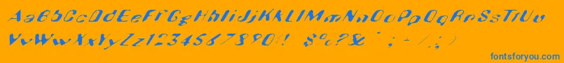 Hugenick Font – Blue Fonts on Orange Background