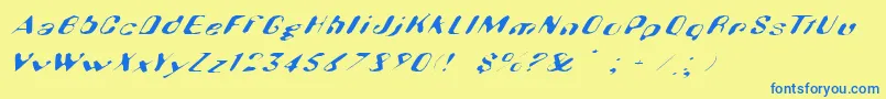 Шрифт Hugenick – синие шрифты на жёлтом фоне