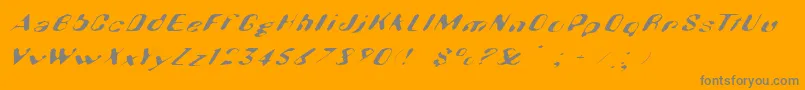 Hugenick-Schriftart – Graue Schriften auf orangefarbenem Hintergrund