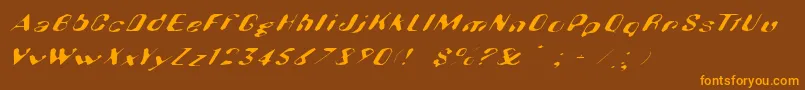 Hugenick Font – Orange Fonts on Brown Background