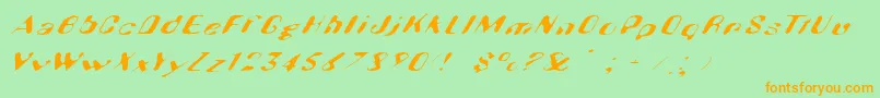 Hugenick Font – Orange Fonts on Green Background
