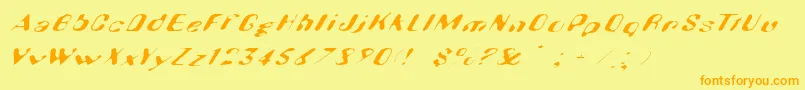 Hugenick Font – Orange Fonts on Yellow Background