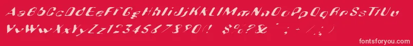 Hugenick Font – Pink Fonts on Red Background