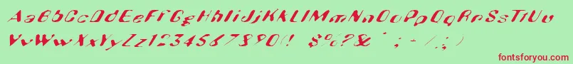 Hugenick Font – Red Fonts on Green Background