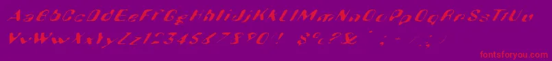 Hugenick-Schriftart – Rote Schriften auf violettem Hintergrund