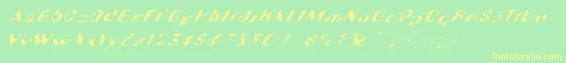 Hugenick Font – Yellow Fonts on Green Background