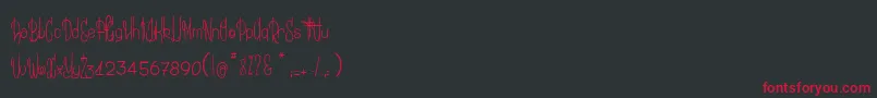 UneSaleHistoireDeYak Font – Red Fonts on Black Background