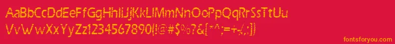Scrab Font – Orange Fonts on Red Background