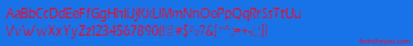 Scrab Font – Red Fonts on Blue Background