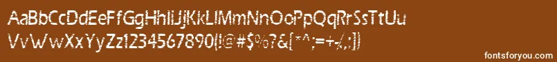 Scrab-fontti – valkoiset fontit ruskealla taustalla