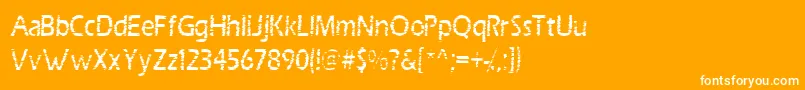 フォントScrab – オレンジの背景に白い文字