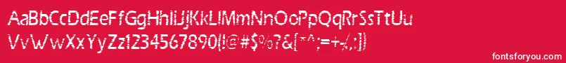 Scrab Font – White Fonts on Red Background