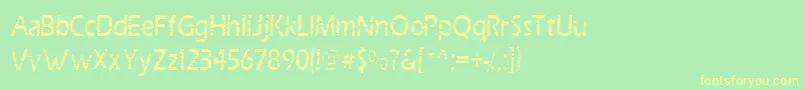 Scrab Font – Yellow Fonts on Green Background