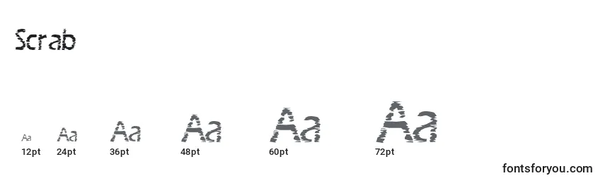 Größen der Schriftart Scrab