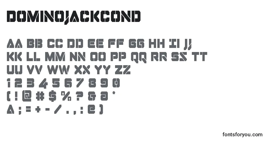 Dominojackcond Font – alphabet, numbers, special characters