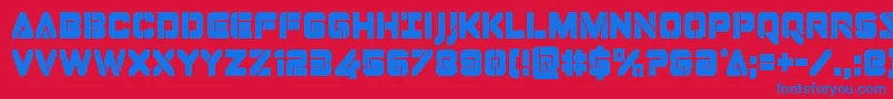 Dominojackcond Font – Blue Fonts on Red Background