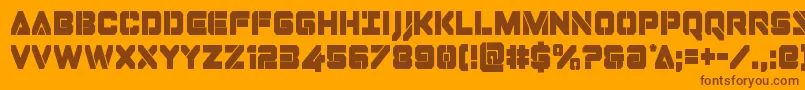 Dominojackcond Font – Brown Fonts on Orange Background