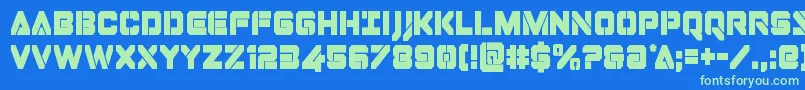 Dominojackcond Font – Green Fonts on Blue Background