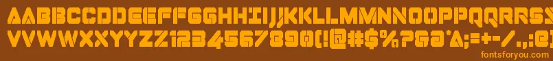 Dominojackcond Font – Orange Fonts on Brown Background