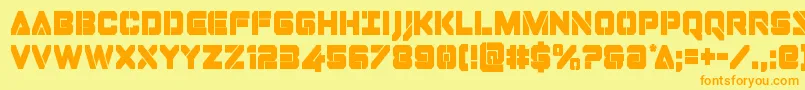 Dominojackcond Font – Orange Fonts on Yellow Background