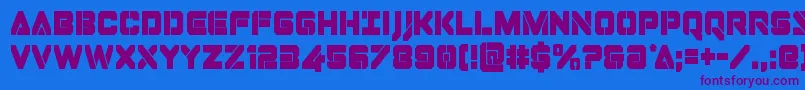 Dominojackcond Font – Purple Fonts on Blue Background