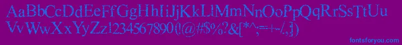 フォントShotgunBlast – 紫色の背景に青い文字