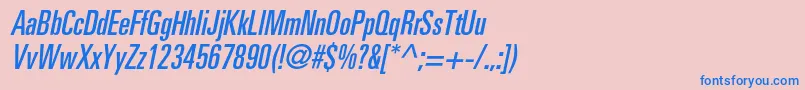 PartnerultracondensedItalic Font – Blue Fonts on Pink Background