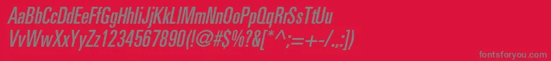 PartnerultracondensedItalic Font – Gray Fonts on Red Background