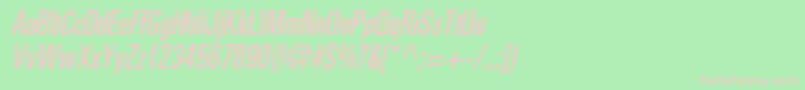 PartnerultracondensedItalic Font – Pink Fonts on Green Background