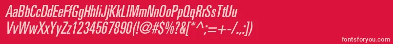 PartnerultracondensedItalic Font – Pink Fonts on Red Background