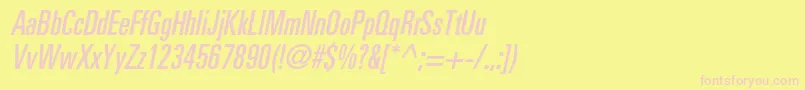 PartnerultracondensedItalic Font – Pink Fonts on Yellow Background