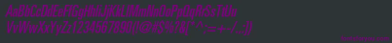 PartnerultracondensedItalic Font – Purple Fonts on Black Background