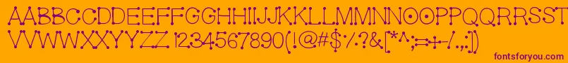 Шрифт Geldoticalightf – фиолетовые шрифты на оранжевом фоне